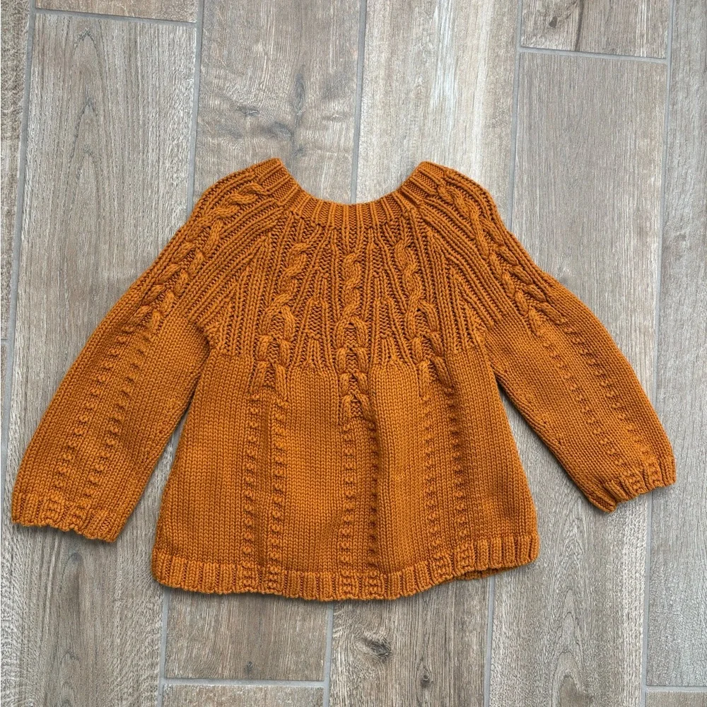 Garnet Hill Kids Goldenrod 100% Pima Cotton Sweater Sz S - Picture 2 of 9